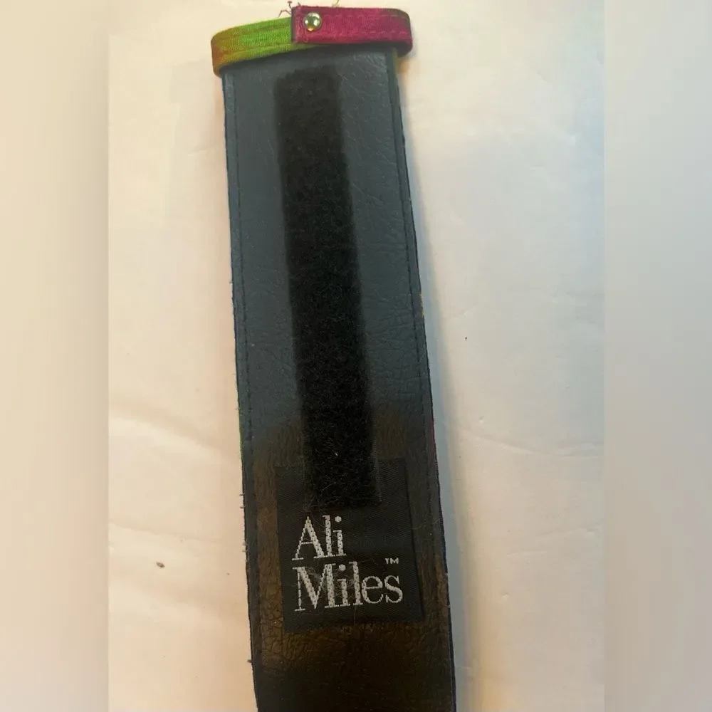 Ali Miles Fabric Belt Small Colorful Beaded‎ Whimsical Vintage